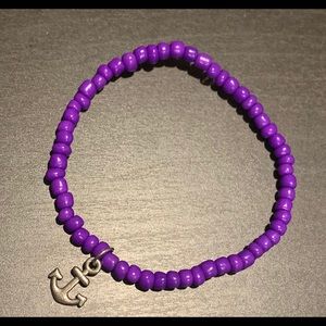 Glass seed bead bracelet with charm